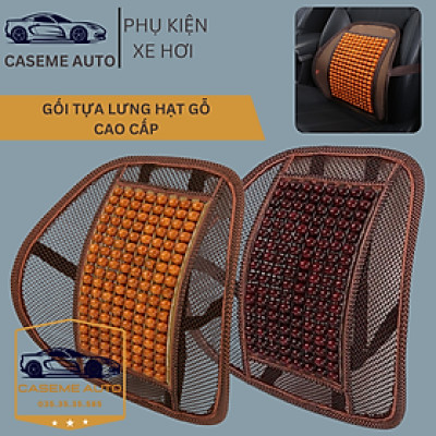 Tựa Lưng Lưới Đan Hạt Gỗ Dành Cho Ghế Ô Tô Và Văn Phòng Chống Mỏi Lưng - Hàng Chính Hãng