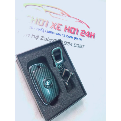 Ốp Bảo vệ chìa khóa xe Hyundai i10 loại cacbon, chịu lực, chịu nhiệt, cực kì tốt, sáng bóng, sang trọng