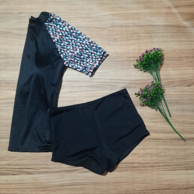 Bộ Đồ Bơi Nữ Quần Đùi Áo Ngắn Tay