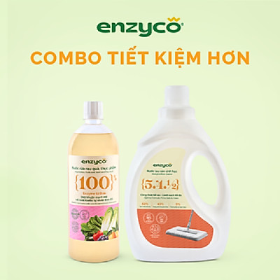 Combo Nước Lau Sàn 2L Và Nước Ngâm Rau Củ 1L ENZYCO
