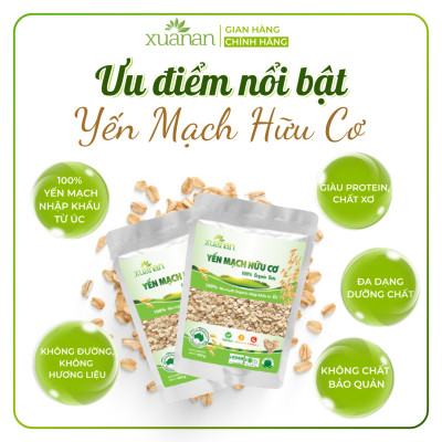 Yến Mạch Hữu Cơ Xuân An [ko đường] Túi 400G (Tặng Kèm 1 Túi Yến Mạch 150G)