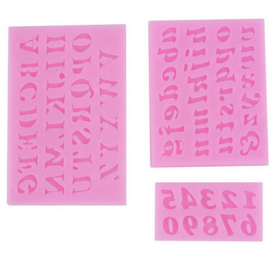 Bộ 3 khuôn silicon làm bánh, rau câu, socola chữ cái, ký tự, số – Mã số 1054