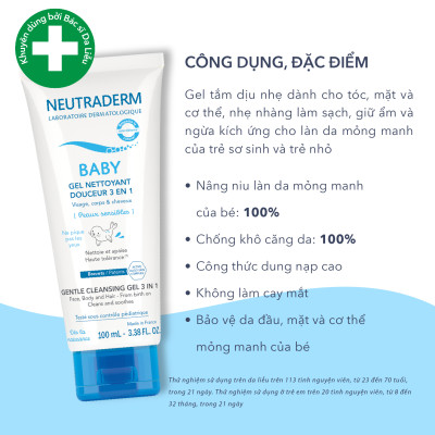 Combo Gel tắm dịu nhẹ và kem dưỡng ẩm cho Baby Neutraderm