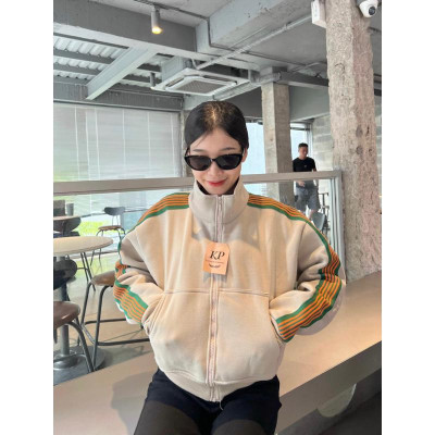 Áo khoác chống nắng cho nữ Viền Sọc Cổ Trụ Dáng Lửng thời trang cực hót-A2102