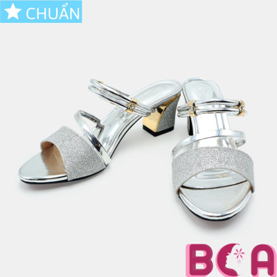 Giày cao gót nữ 5p RO539 ROSATA tại BCASHOP hở mũi, quai ngang 2 dây có thể mang theo nhiều kiểu, màu bạc