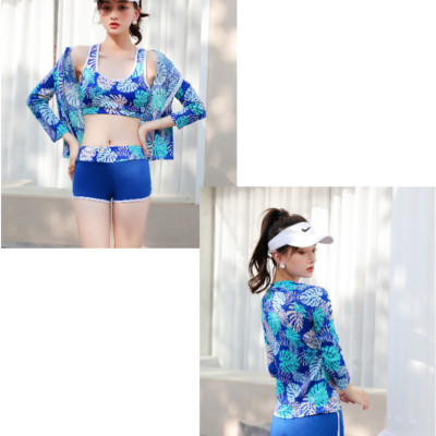 Bộ đồ bơi bikini nữ kín đáo quần short áo tay dài đi tắm biển, tập yoga, tập gym - B.32