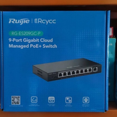 Switch Ruijie RG-ES209GC-P 8-port 10/100/1000 Base-T PoE - Hàng Chính Hãng