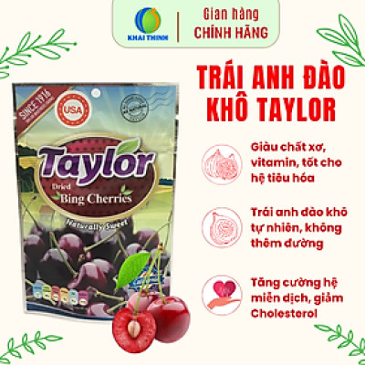 Anh Đào Cherry Khô Taylor Khô Tự Nhiên sấy dẻo không hạt, món ăn vặt trái cây sấy bổ dưỡng 170gr