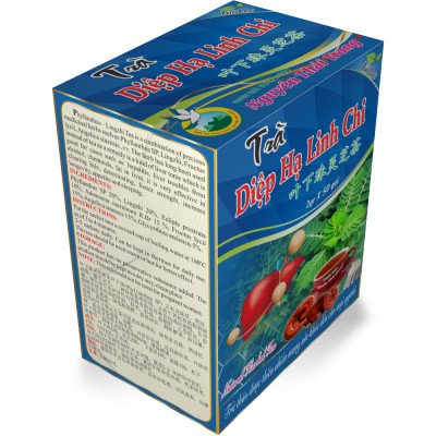 Combo 5 Hộp Trà Diệp Hạ Linh Chi (Hộp 50 Túi Lọc x 2g) -  Hỗ Trợ Viêm Gan B , Mỡ Máu- Nguyên Thái Trang - Thảo Dược Thiên Nhiên - Tốt Cho Sức Khỏe