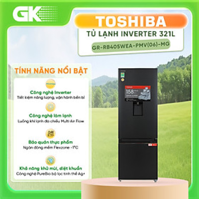 Tủ lạnh Toshiba Inverter 321 lít GR-RB405WEA-PMV(06)-MG - Hàng chính hãng - Chỉ giao HCM