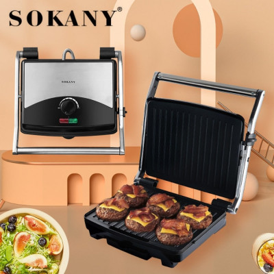 MỚI Máy kẹp nướng bánh mì ép bánh sandwich SOKANY SK-210 công suất cao 2000W rán trứng, nướng thịt CHỐNG DÍNH đa năng -HÀNG CHÍNH HÃNG