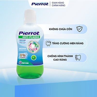 [ Mua 2 tặng 1 chỉ kẽ răng ]  Nước súc miệng chống hình thành mảng bám Pierrot 500ml