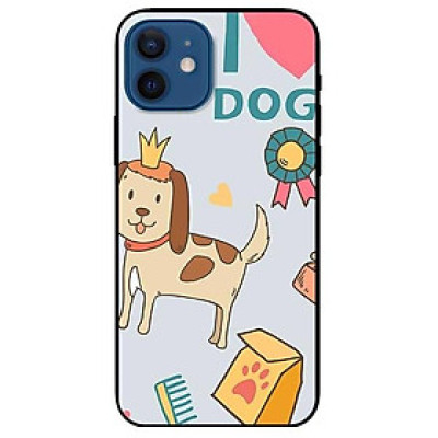 Ốp lưng dành cho Iphone 12 Mini - 12 / 12 Pro - 12 Pro Max mẫu Cún Đeo Vương Miệng