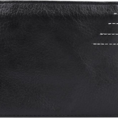 Ví Nam Viền Chỉ Huy Hoàng HT2129 (12.5 x 10 cm) - Đen