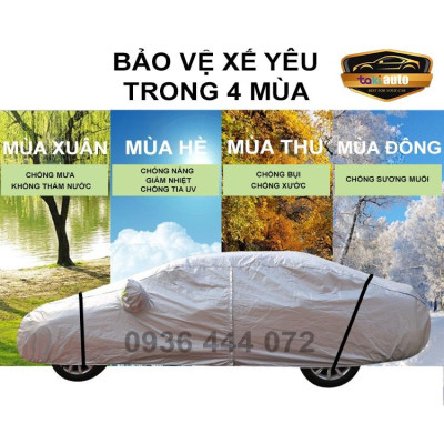 Bạt trùm xe ô tô 4,5 chỗ FORD FIESTA vải dù oxford cao cấp , áo bạt phủ trùm che kín che