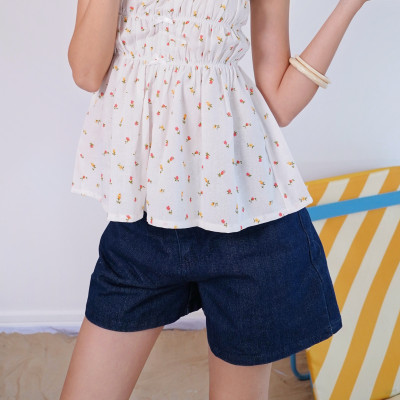 Quần short jeans đơn giản phối ren viền túi thời trang dành cho nữ Evelyn Miều Est.2013