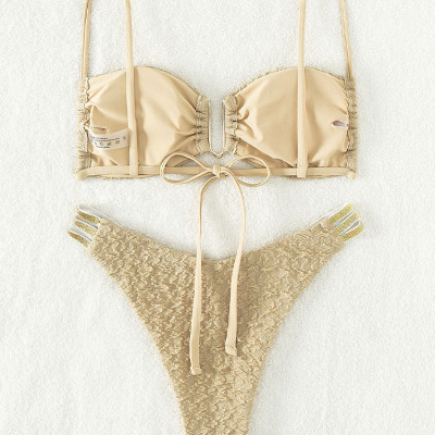 Mẫu Bikini hai mảnh Sling cạp cao hình chữ U chuẩn dáng chảnh