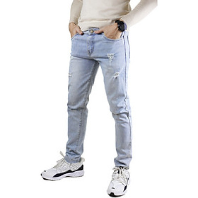 Quần Jeans Nam Rách Gối Dáng Skinny SZone SQB601
