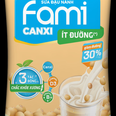 Thùng Sữa đậu nành Vinasoy Fami Canxi ít đường (200ml x 40 bịch)