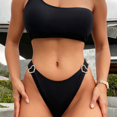 Bikini đi biển 2 mảnh cạp cao - Đồ bơi nữ sexy tam giác quần khoét eo