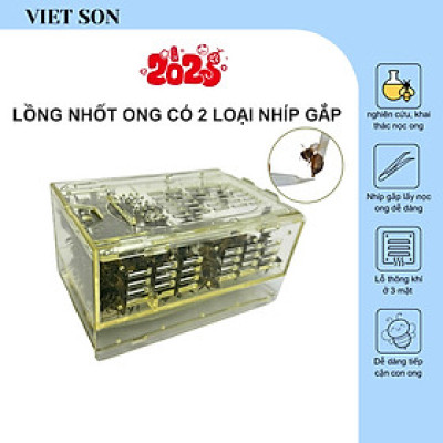 Lồng Nhốt Ong Chúa Hộp Lớn VIETSON Có 2 Loại Nhíp Gắp An Toàn Cho Người Nuôi Ong
