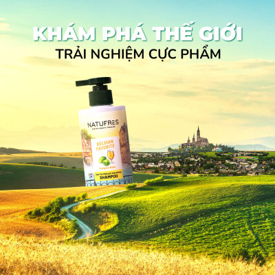 Dầu gội NATUFRÈS Belgian Favorite Bia Bỉ - Dưỡng tóc chắc khoẻ, bóng đẹp và dày bồng bềnh 250ml,450ml