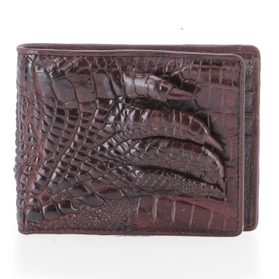 HJ2235 - Bóp nam Huy Hoàng da cá sấu gù chân màu nâu đất