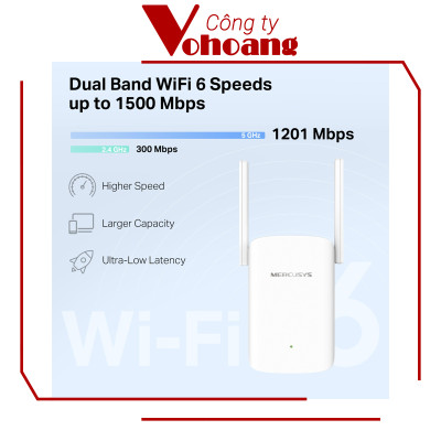 Bộ Mở Rộng Sóng Wi-Fi 6 AX1500 Mercusys ME60X - Hàng chính hãng