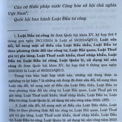 Luật Đầu Tư Công Năm 2024 ( Sửa Đổi, Bổ Sung Năm 2025)