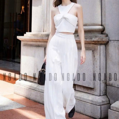 Set áo quần trắng xếp ly NGADO , set áo quần dài , set áo quần kiểu Nữ