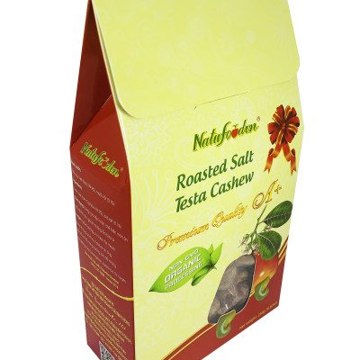 Hạt điều rang muối có vỏ lụa loại 1 | Hộp quà hoa mai 250g | Natufoodvn