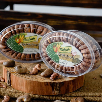 Hạt điều rang củi hộp Oval loại cao cấp Hải Bình 260g