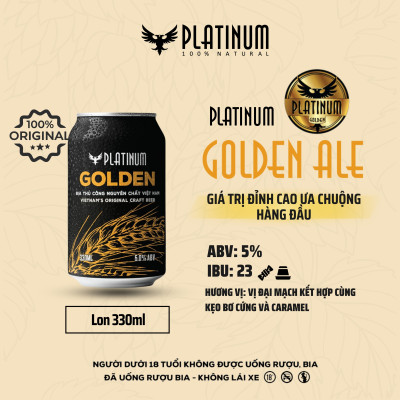 [HỘP 3 LON] Bia Thủ Công Platinum Golden Ale Lon 330ml 5% Chính Hãng Bán Chạy Nhất 