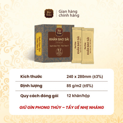 Combo Hương Lộc An Viên – Nhang Trầm Máy Lạnh 20cm (80g) + Khăn Bao Sái Bảo Trầm | Thanh Tịnh