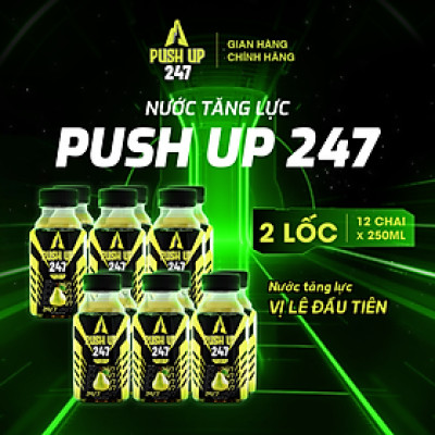 [Thùng 24 chai 250ml] Nước tăng lực Push Up 247 vị lê - Thức tỉnh bản lĩnh-Bứt phá thành công