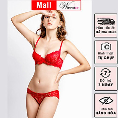 NỘI Y BỘ WANNABE AN317 SEXY QUYẾN RŨ VỚI ÁO NGỰC KHÔNG MÚT CÙNG QUẦN LÓT REN