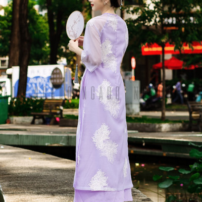 Áo dài Đinh Hương NGADO , áo dài Tết , áo dài cách tân , áo dài truyền thống