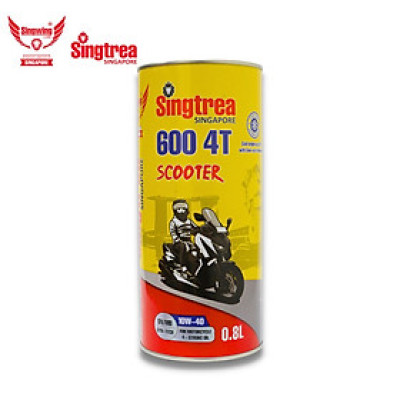 Dầu nhớt xe máy Singtrea 600 SCOOTER 4T 10W-40 SN/MB  0.8L dành cho xe tay ga