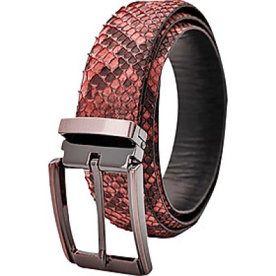 Thắt Lưng Nam Da Trăn Đầu Kim Huy Hoàng HT4309 - Nâu Hồng