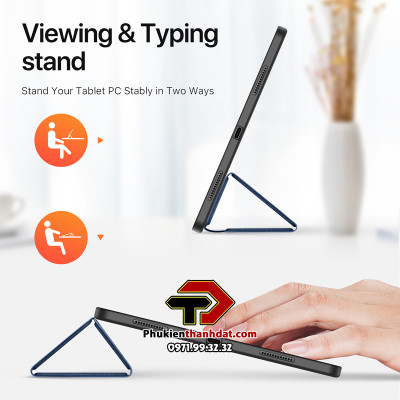 Bao da chống sốc cho iPad Air M2 13 inch 2024 chính hãng Dux Ducis Domo có ngăn để bút - Hàng chính hãng 