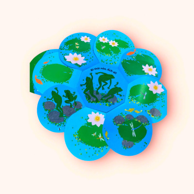 Sách cho bé - Vòng Đời Kỳ Diệu - Ếch Xanh Bé Nhỏ - Sách tranh, lật mở bông hoa - Khám phá tự nhiên