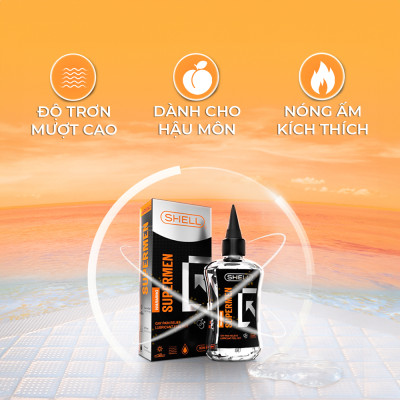 Gel bôi trơn hậu môn nóng ấm Shell Supermen Warming - Chai 90ml | SHELL CHÍNH HÃNG
