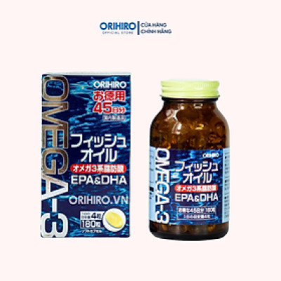 Viên uống dầu cá Omega-3 hỗ trợ tim mạch Orihiro 180 viên