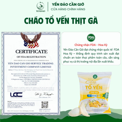Yến Đảo - Cháo Yến Thịt Gà Ăn Liền Tiện Lợi Dinh Dưỡng Cho Bé, Người Lớn, Phụ Nữ Sau Sinh