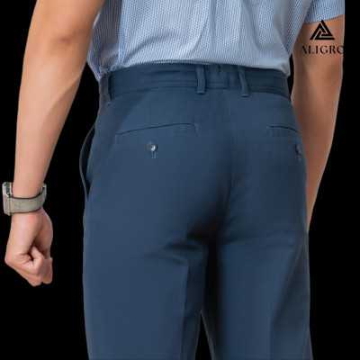 Quần kaki nam ALIGRO chất liệu kaki mềm mịn cao cấp dáng slimfit màu xanh đen ALGK063