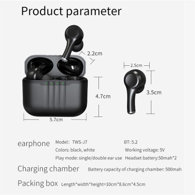 CINCATDY Tai Nghe Bluetooth V5.0 Earbuds Gaming Headphone True Wireless Headset J7 ANC - Hàng Chính Hãng
