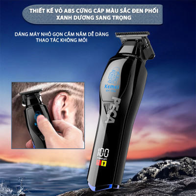 Tông đơ chấn viền Kemei KM-1556 lưỡi cắt mạ carbon cao cấp công suất 5W - Chính hãng