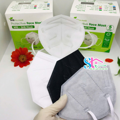 Khẩu trang n95 SHB Pro mask chính hãng, Kn95 cao cấp 5 lớp kháng khuẩn chuẩn FFP2 (hộp 20 cái)