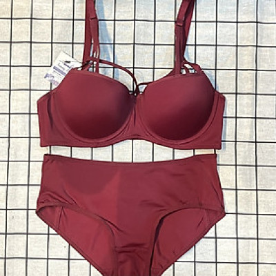 Bộ đồ lót cotton trơn tạo kiểu mút vừa có gọng quần ôm nguyên mông sexy