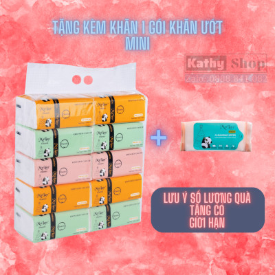 Túi 10 gói GIẤY RÚT GẤU TRÚC MyLan Gói 100 Tờ 3 LỚP, dai, mềm và mịn, đảm bảo an toàn, không bụi